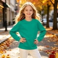 thumbnail image 6 of Abcomgle Girls Long Sleeve Sweatshirt Cute Solid Color Girls Pullover Sweatshirt Cotton Crewneck Sweaters for Teen Girls Casual Winter School Clothes for Teen Girls, 6 of 6