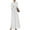 White, variant on ZANZEA Womens Dresses Party Crew Neck Long Sleeve Pleated Side Slit Dress