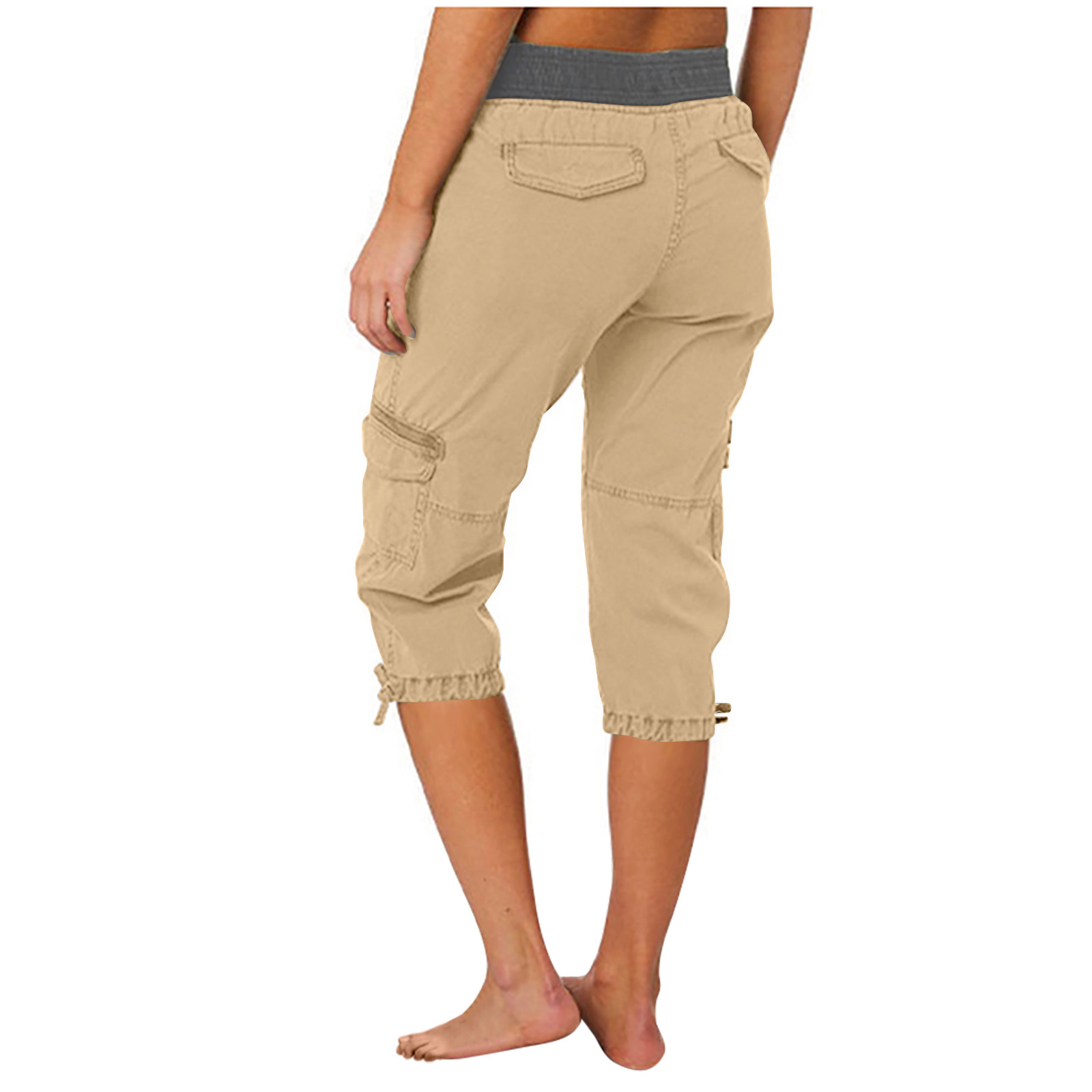 Dyegold Capri Cargo Pants For Women High Waist Casual Loose Fit Work ...