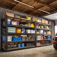 thumbnail image 5 of 55" W Storage Shelves, 2550LBS Garage Shelving Heavy Duty, 5-Tier Heavy Duty Shelving, Adjustable Metal Shelving Unit for Garage, Warehouse, Pantry, Kitchen, 55" W × 24" D × 72" H, Black, 5 of 17