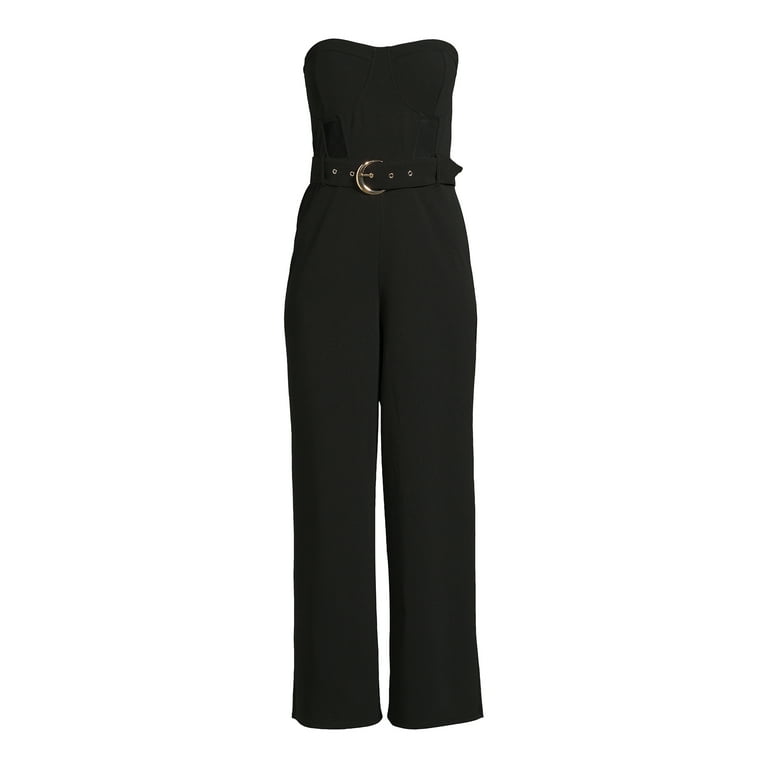 Planet Gold Juniors Strapless Buckle Jumpsuit Walmart