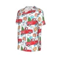 thumbnail image 2 of Balery Watercolor Red Truck And Fir Tree Baseball Jersey for Men Casual Button Down Shirts Short Sleeve Active Team Sports Uniform-4X-Large, 2 of 9