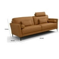 thumbnail image 5 of Eve 84 Inch Top Grain Leather Sofa, 3 Accent Pillows, 2 Bolsters, Brown, 5 of 5