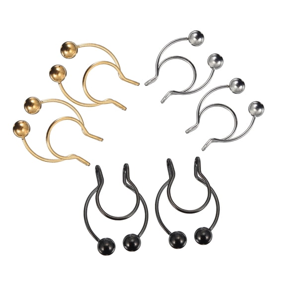 WRITWAA 6 Pcs Assorted Color Faux Septum Nose Unique Nose Hoop Jewelry for Travel, Wedding, Party Fashion Accessories