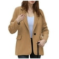 thumbnail image 2 of Women Fall Clothes Solid Color Blazers for Women Business Casual Outfits for Women Office Work Open Front Jacket, 2 of 3