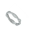 thumbnail image 4 of Clear Cubic Zirconia Nautical Rope Twist Ring .925 Sterling Silver Band White Jewelry Female Size 9, 4 of 4