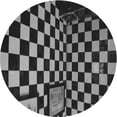 thumbnail image 1 of Ahgly Company Tapis d'Intérieur Rond Lavable en Machine Transitionnel Charbon Noir, 4 Pieds Rond, 1 of 7