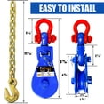 thumbnail image 3 of Cable Snatch Block FITHOIST de 2 toneladas con cadena G80, 3 poleas, 3/8, 3 of 7