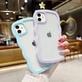 thumbnail image 3 of Compatible with iPhone 11 6.1 inch Cute Kawaii Curly Wave Frame Shape Soft Silicone Shockproof Protective Phone Case Cover for Women Girls Light Blue, 3 of 15