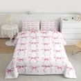 thumbnail image 2 of Castle Fairy Kids Teens Kawaii Bowknot Twin Comforter Sets,Dreamy Ribbon Bow Bedding Set, 2 of 8
