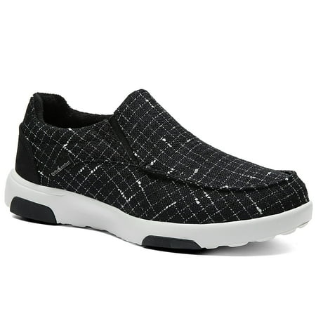 OrthoComfoot Women Slip On Shoes Plantar Fasciitis Canvas Loafers with Arch Support Orthopedic Casual Boat Shoes for Foot Pain Relief
