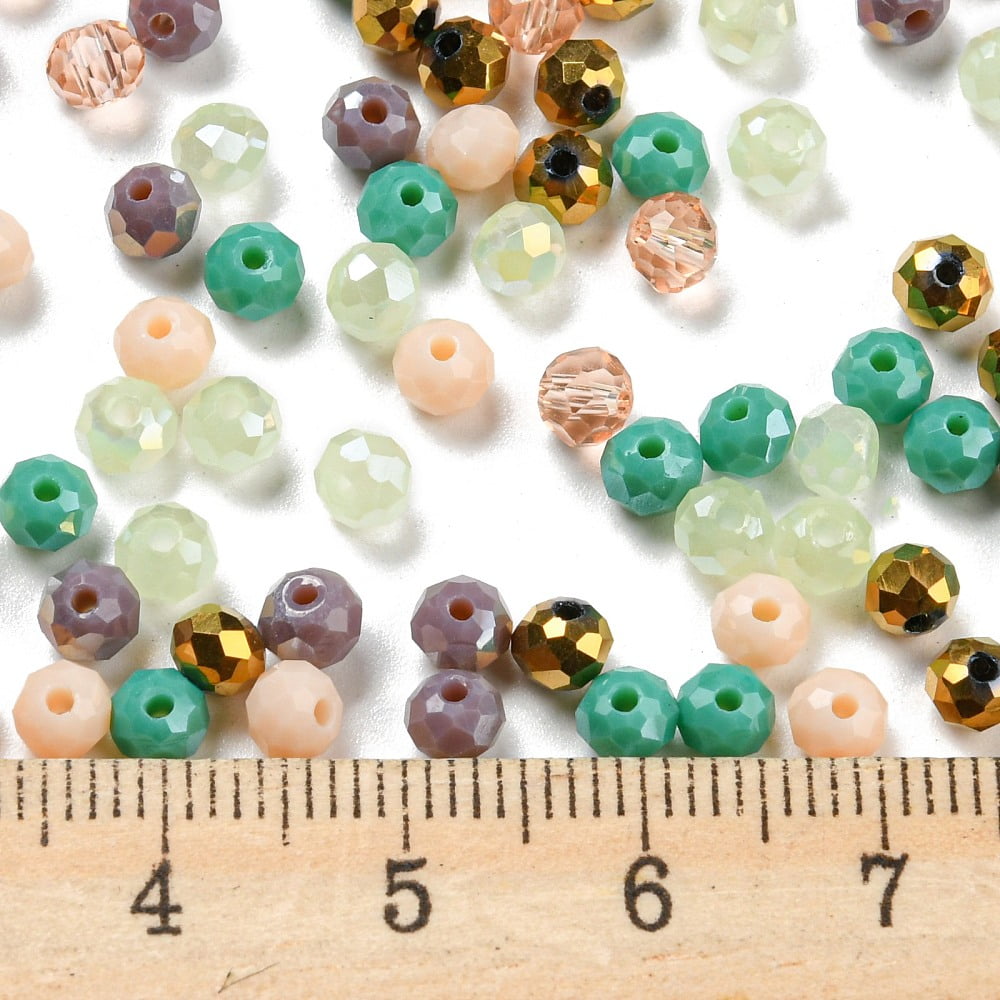 500 g Glass Beads Faceted Rondelle Blanched Almond 4x3mm Hole: 0.4mm 6800pcs/500g