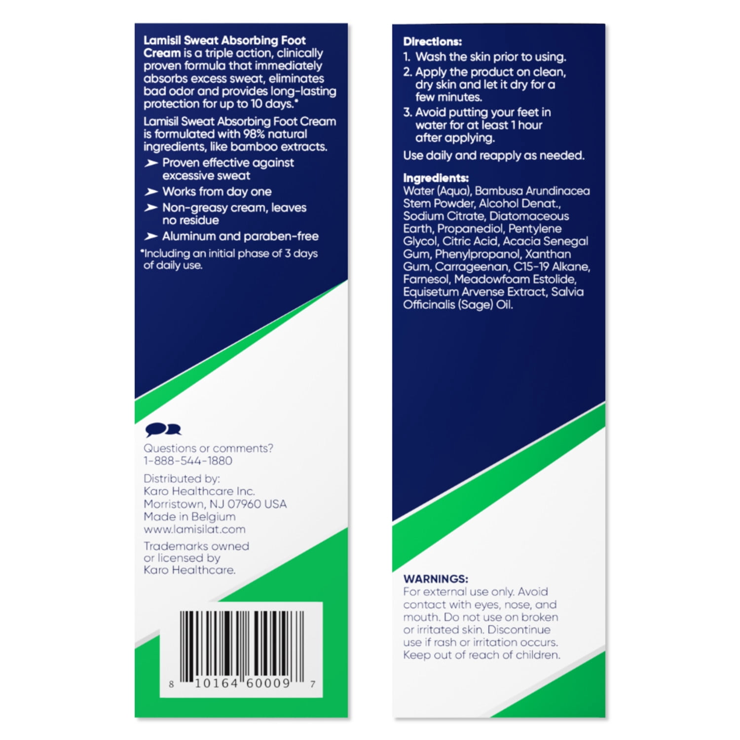 (2 pack) Lamisil Sweat Absorbing Foot Cream, 2.8 oz, Instantly Absorbs Sweat, Long-Lasting Protection