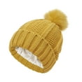 thumbnail image 1 of Transemion Fashionable Accessories Satin Lined Winter Hats One Size Fits All Winter Beanie Yellow, 1 of 6