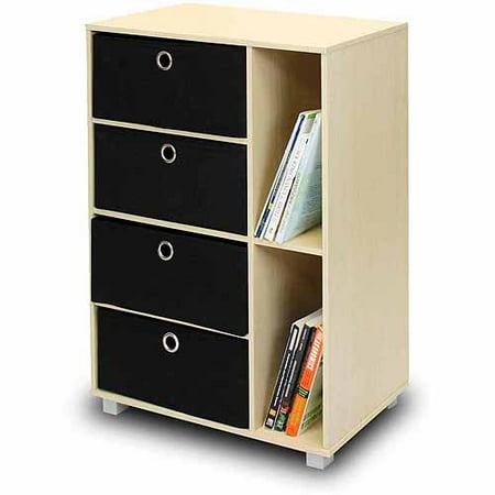 Furinno 11159sbe Bk Multipurpose Storage Cabinet With 4 Bin