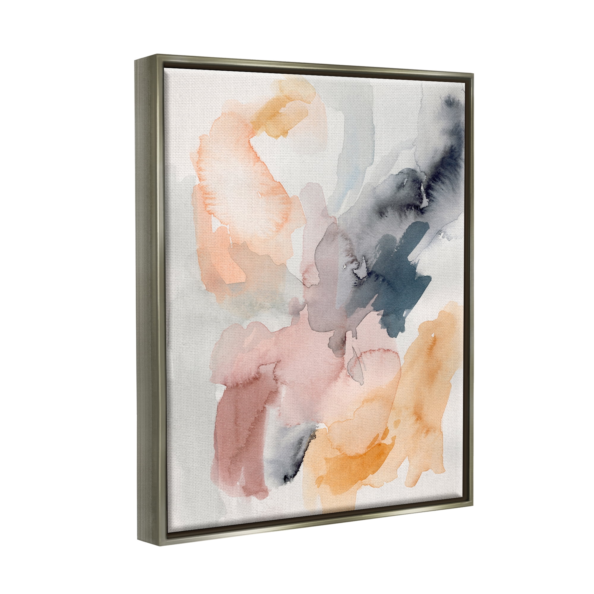 Stupell Watercolor Pastiche Muted Abstract Abstract Painting Gray Floater Framed Art Print Wall Art