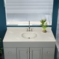 thumbnail image 3 of Design House Cultured Marble 49" x 19" Single Bowl Vanity Top with Backsplash and Centerset Mount, Ivory Swirl, 3 of 22