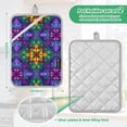 thumbnail image 6 of Yayeee Pot Holders Kitchen Heat Resistant with Pockets 7"x9.8" Cotton Oven Cooking Hot Pads, Purple Stained Glass Pattern, 6 of 7