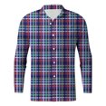 thumbnail image 4 of Playeras Y Camisas Para Hombre Hombres manga larga Otoño Invierno Casual Plaid impreso camisas Top blusa camisas (Dark Blue, L), 4 of 7