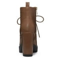 thumbnail image 3 of Unique Bargains Women's Round Toe Block High Heel Lace Up Platform Boots, 3 of 7