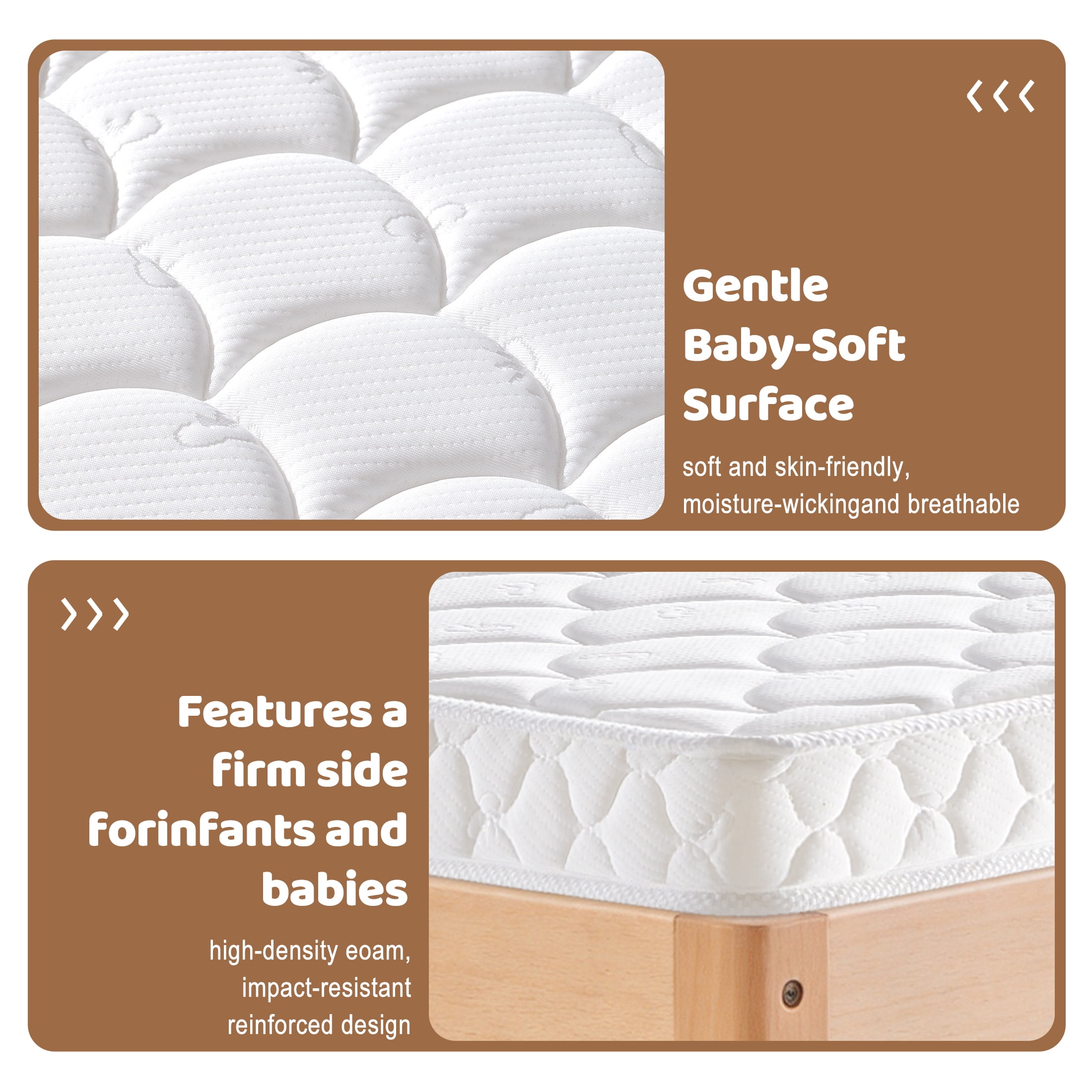 Premium Foam Crib Mattress, Baby Crib & Toddler Mattress,Knitted Cotton Surface - Soft, Hypoallergenic,Toddler Bed Mattress 52"L x 27.6"W x 5"Th