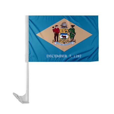 Promopatriot Delaware State DT Car Flag 12 x 16 inch Flex Pole Polyester Reverse Print Promopatriot Delaware State DT Car Flag 12 x 16 inch Flex Pole Polyester Reverse Print