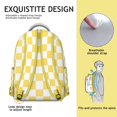 thumbnail image 3 of Striped and Checkered Fusion Backpack Moroccan Geometric Plaid Print Fashion School Bag for Students, 3 of 6