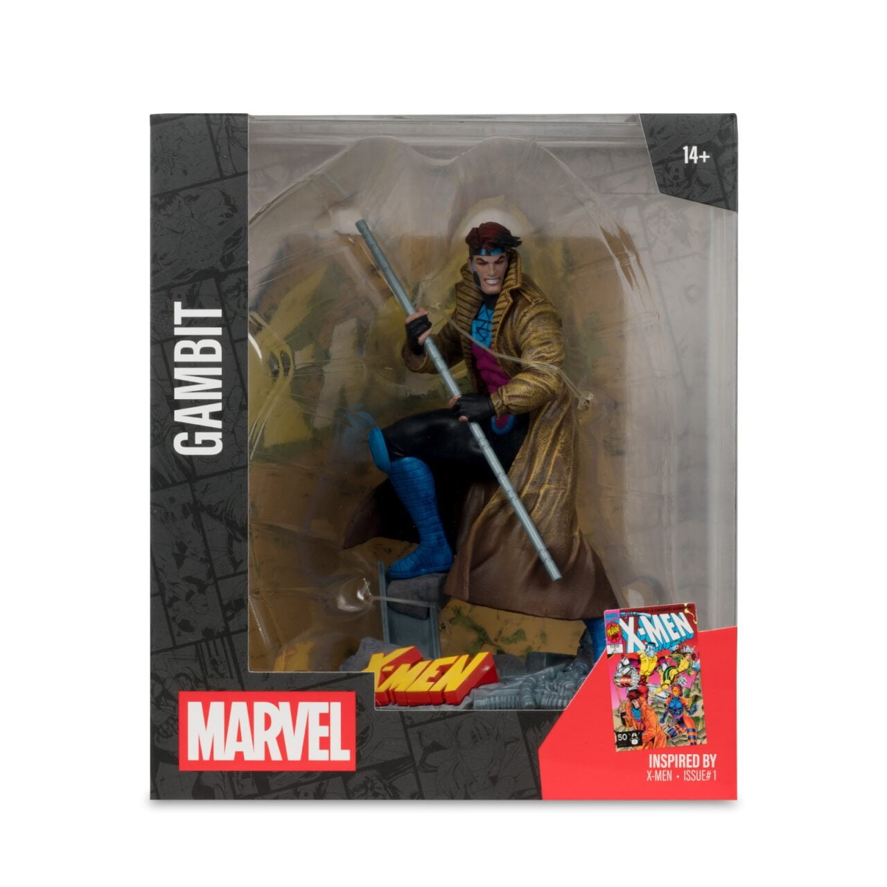 Gambit 1:10th Scale Collectible with Scene (Marvel: X-MEN #1) - McFarlane Toys