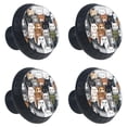 thumbnail image 2 of 4 Pcs Cartoon Cat Knobs for Kitchen Cabinet Cupboard Dresser Bookcase Drawer Pulls Handles Round Home Decor, 2 of 8