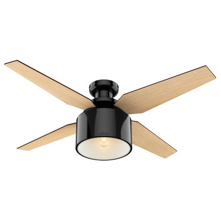 Hunter 52 Cranbrook Low Profile Gloss Black Ceiling Fan