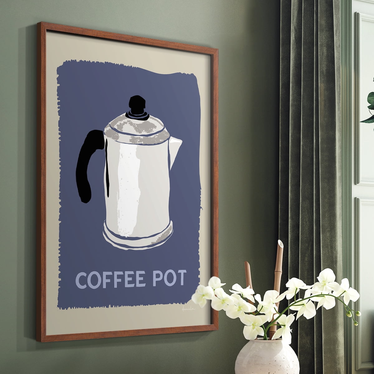 Modern Coffee I in Brown Solid Wood 11 x 14 Framed Print