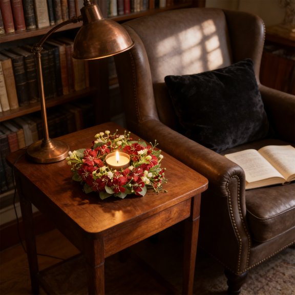 Spring And Summer Artificial Flower Garlands Mini Floral Wedding Candle Ring Wedding Wreath Table Centerpiece Party Home Door Decoration R