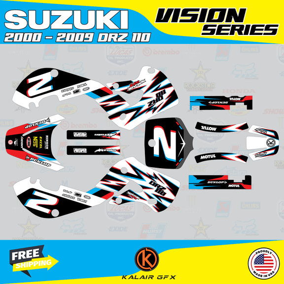 Kalair GFX Graphics Kit for Suzuki DRZ110 (2002-2009) Vision Series