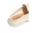 thumbnail image 4 of Women Fashionable White Flat Sandals With Round Toe  Thick Sole  Rhinestone Buckle And Open Toe  Perfect For Spring And Summer, 4 of 6