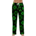 thumbnail image 2 of Men's St Patrick's Day Print Comfortable Casual Drawstring Pants Full Length Lounge Pants Soft Polyester Spring Summer Wear 2026 Army Green M, 2 of 7