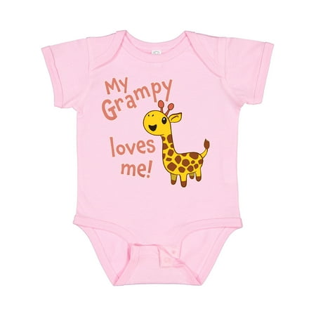 

Inktastic My Grampy Loves Me- Cute Giraffe Gift Baby Boy or Baby Girl Bodysuit