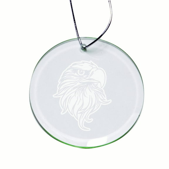 Eagles Head Deep Etched Round Holiday Ornament
