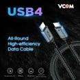 thumbnail image 2 of VCOM USB4 Cable 2m with 100W 20V/5A Charging, 20Gbps Data Transfer, 4K@60Hz Video Display Nylon Braided USB-C Cord Compatible with Thunderbolt 3, MacBook, iMac, Hub, Docking Station, SSD, Monitor, 2 of 7