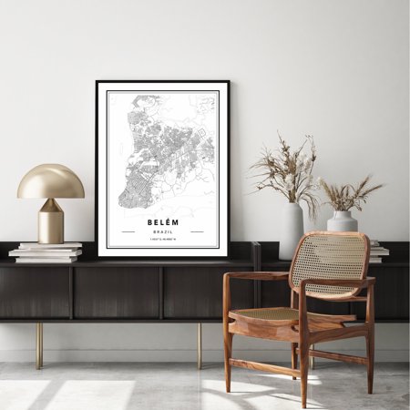 Poster Belem City Map Print, Belem Brazil Map Poster , Belem Map Wall Art, Map Of Belem Brazil, Brazil Map Poster , Minimal City Map-UNFRAMED
