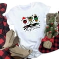 thumbnail image 1 of WEAIXIMIUNG T-Shirt Décontracté de Noël pour Femmes Imprimé Verre Rouge Col Rond Manches Courtes, 1 of 4