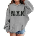 thumbnail image 5 of Girls Hoodies City Name Letter Print Grey Hoodies Casual Long Sleeve Hoodie Sweatershirt Pullover Winter Clothes 11-12 Years Old Girl Clothes, 5 of 5