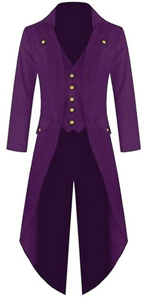 Mens Gothic Coat Steampunk Tailcoat 