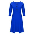 thumbnail image 3 of SCSAlgin Women's Elegant Pencil Dress Office Church Modest Business Wear to Work Crewneck 3/4 Sleeve Knee Length Dress, 3 of 5