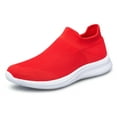 thumbnail image 7 of ADQ Women's Sneakers Lightweight Walking Shoes Breathable Slip-on Flats Red 6, 7 of 7