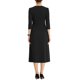 thumbnail image 3 of Vestido de trabajo para mujeres INSPIRE CHIC, corte A, mangas 3/4, vestido midi elegante, negro, 2XL, 3 of 5
