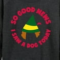 thumbnail image 3 of ELF - Saw a Dog Lightweight French Terry Wide Neck Long Sleeve Graphic Shirt, 3 of 5