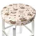 thumbnail image 3 of Xecao's Retro Rooster Print Stool Covers offer stylish, washable protection for PU round bar stools, perfect for home or commercial use., 3 of 7