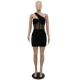 thumbnail image 1 of Kricesseen Sexy Glitter Sequined Mesh Patchwork Mini Dress Summer Women Sleeveless One Shoulder Bodycon Night Clubwear DressXXL Gao Jinjia LED, 1 of 2