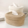 thumbnail image 3 of Tissue Box Cover Cotton Rope Woven Tissue Box Holder Napkin Tissues Organizer Toilet Paper Holder for Bathroom Vanity Countertop, 3 of 6