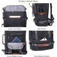 thumbnail image 6 of WITZMAN Travel Backpack for Men Large Canvas Backpack Luggage Carry on Duffel Bag A519-1 Black, 6 of 9